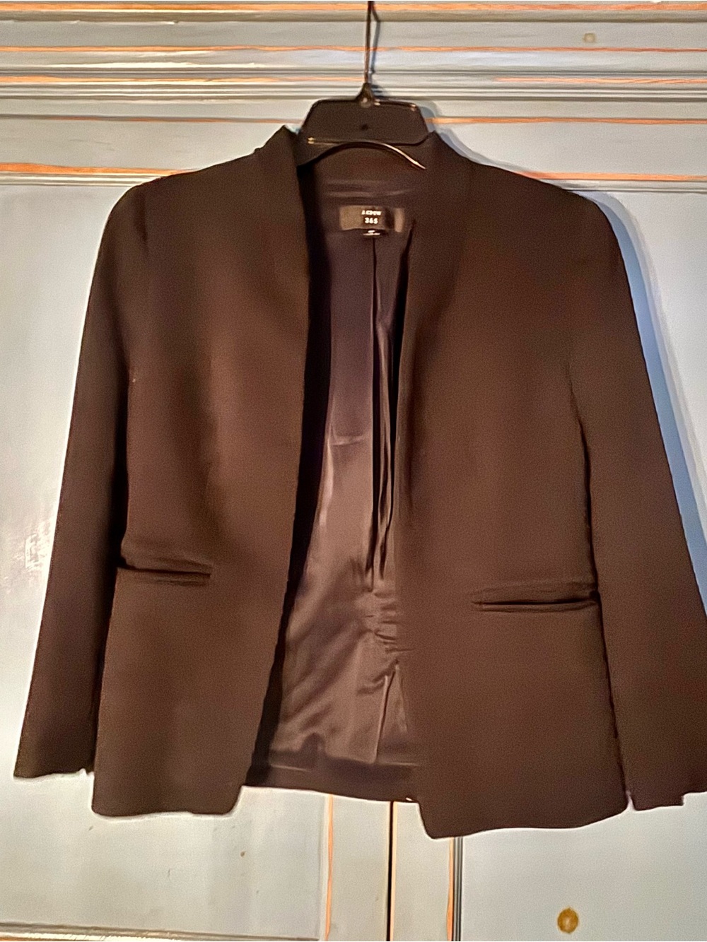 J. Crew Women's Black Collarless Open Blazer
